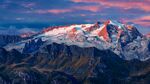 雪山 夕阳 风景