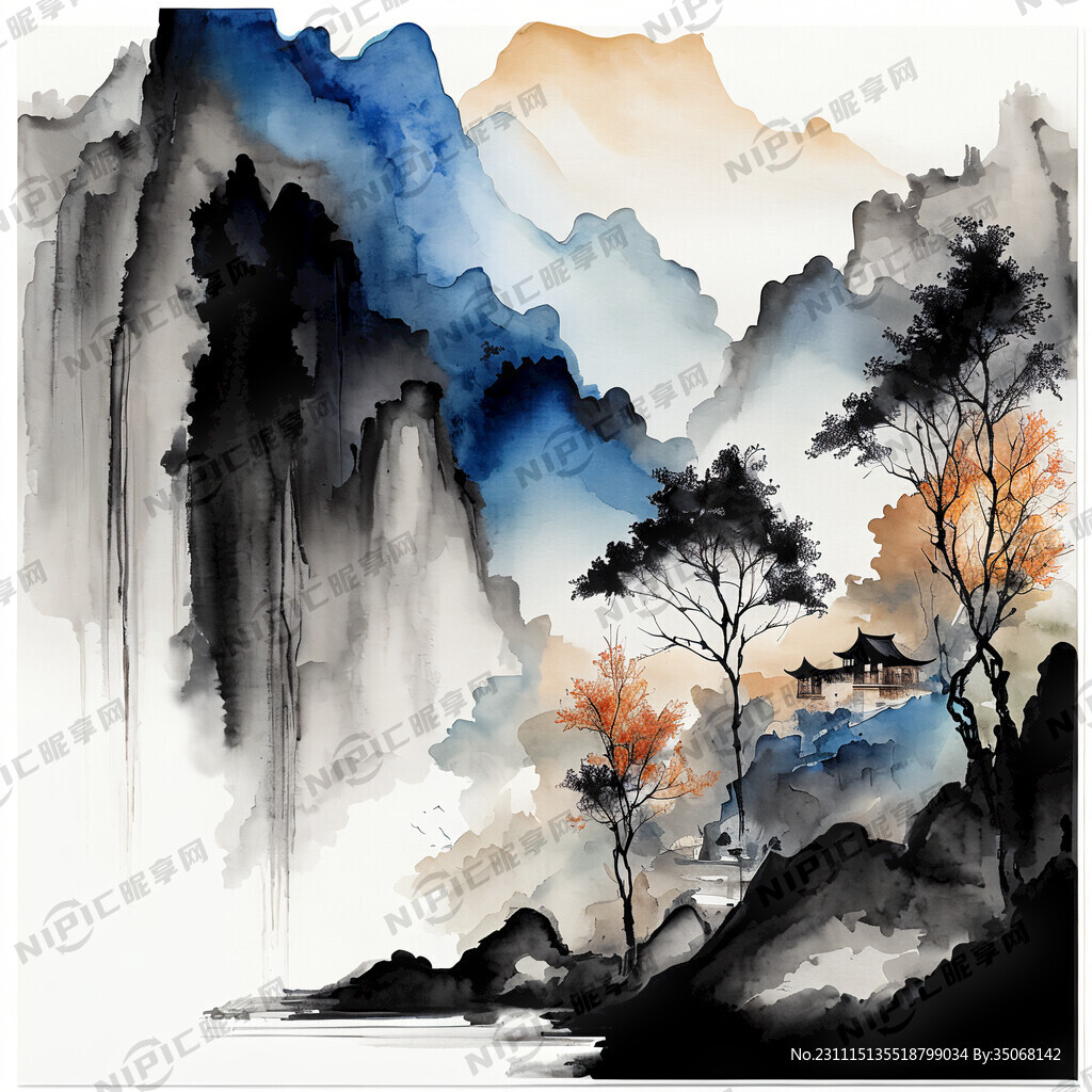 抽象晕染装饰画