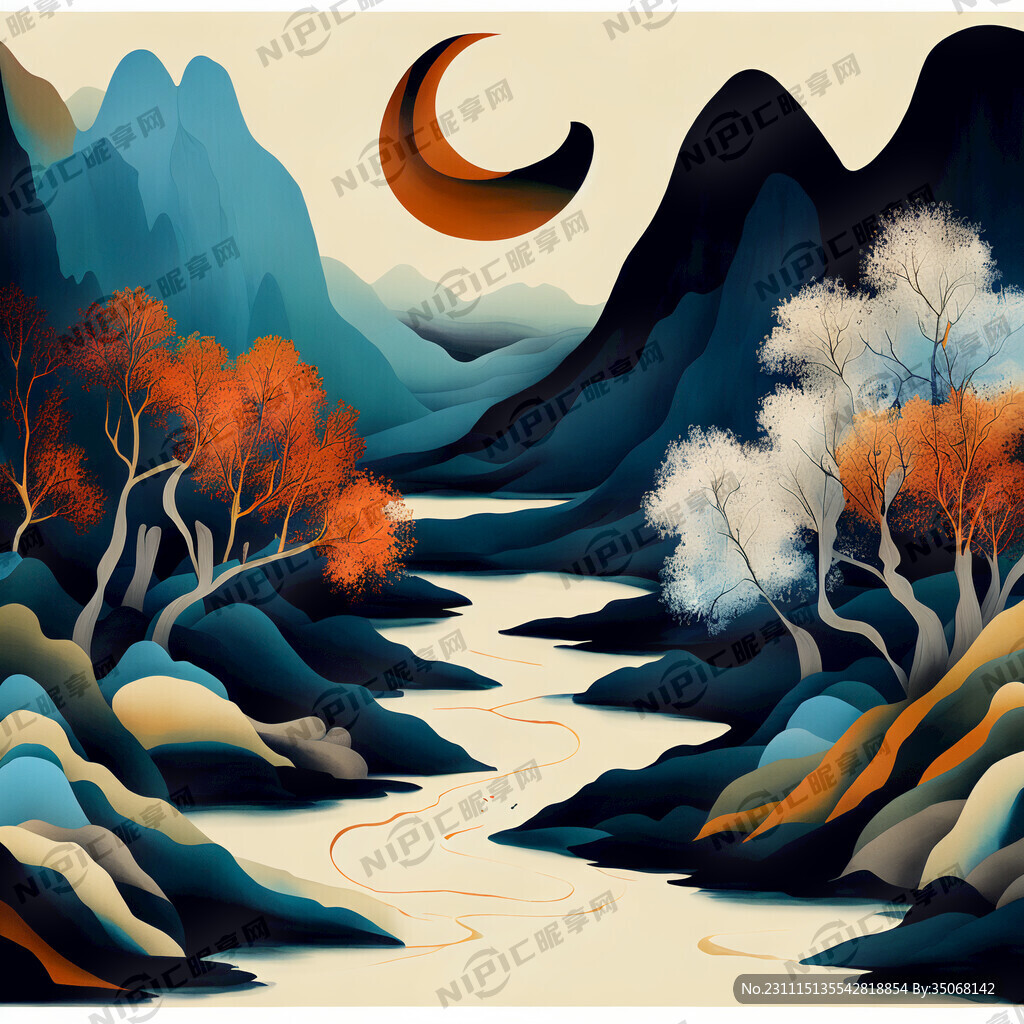 抽象晕染装饰画