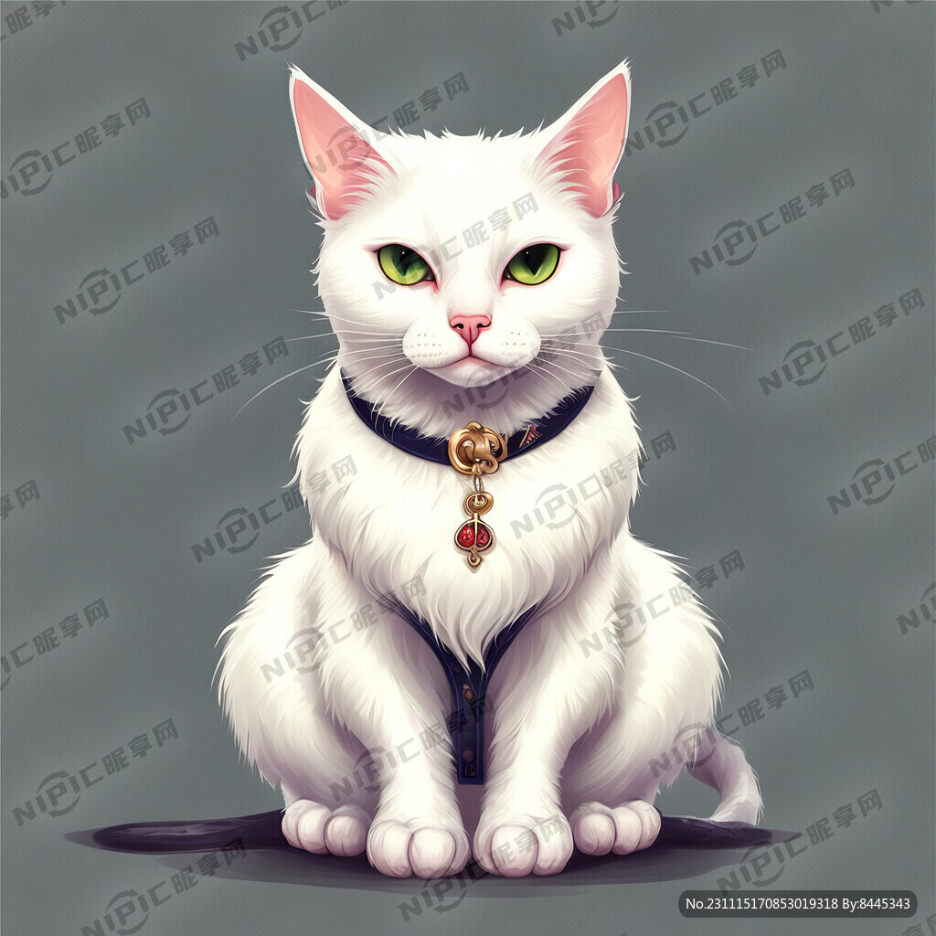 白色猫 全身 高贵气质  