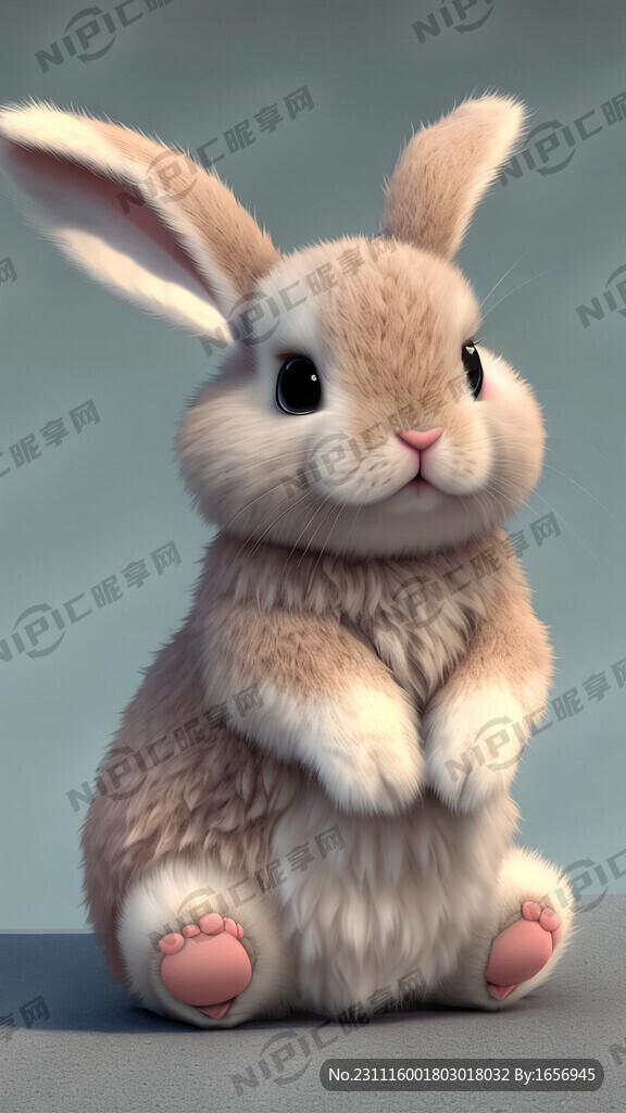 毛绒萌萌的小兔