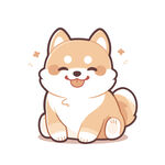 可爱的秋田犬矢量素材