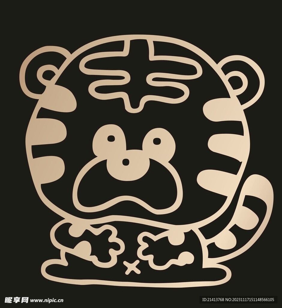 手绘卡通老虎