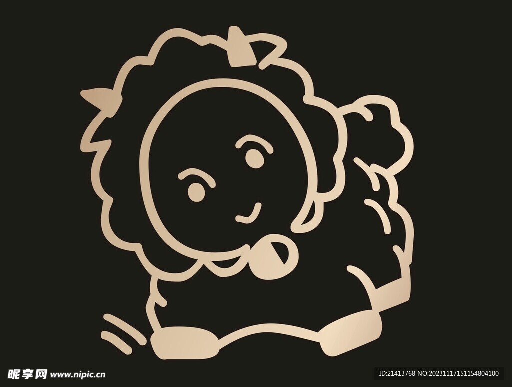 手绘卡通狮子 
