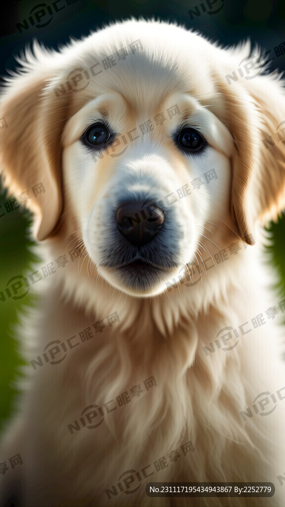 一只金毛犬占画面5分之一 可爱