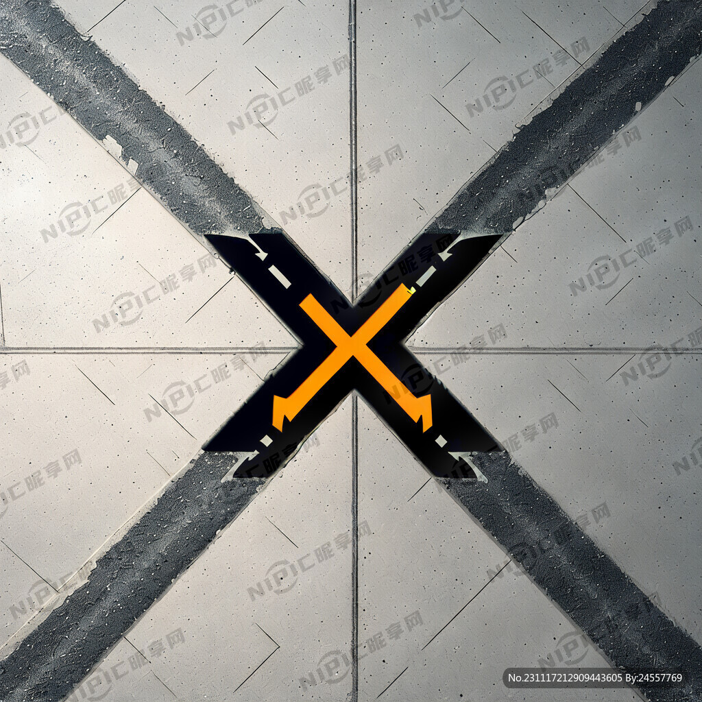 水泥地面 有箭头地贴