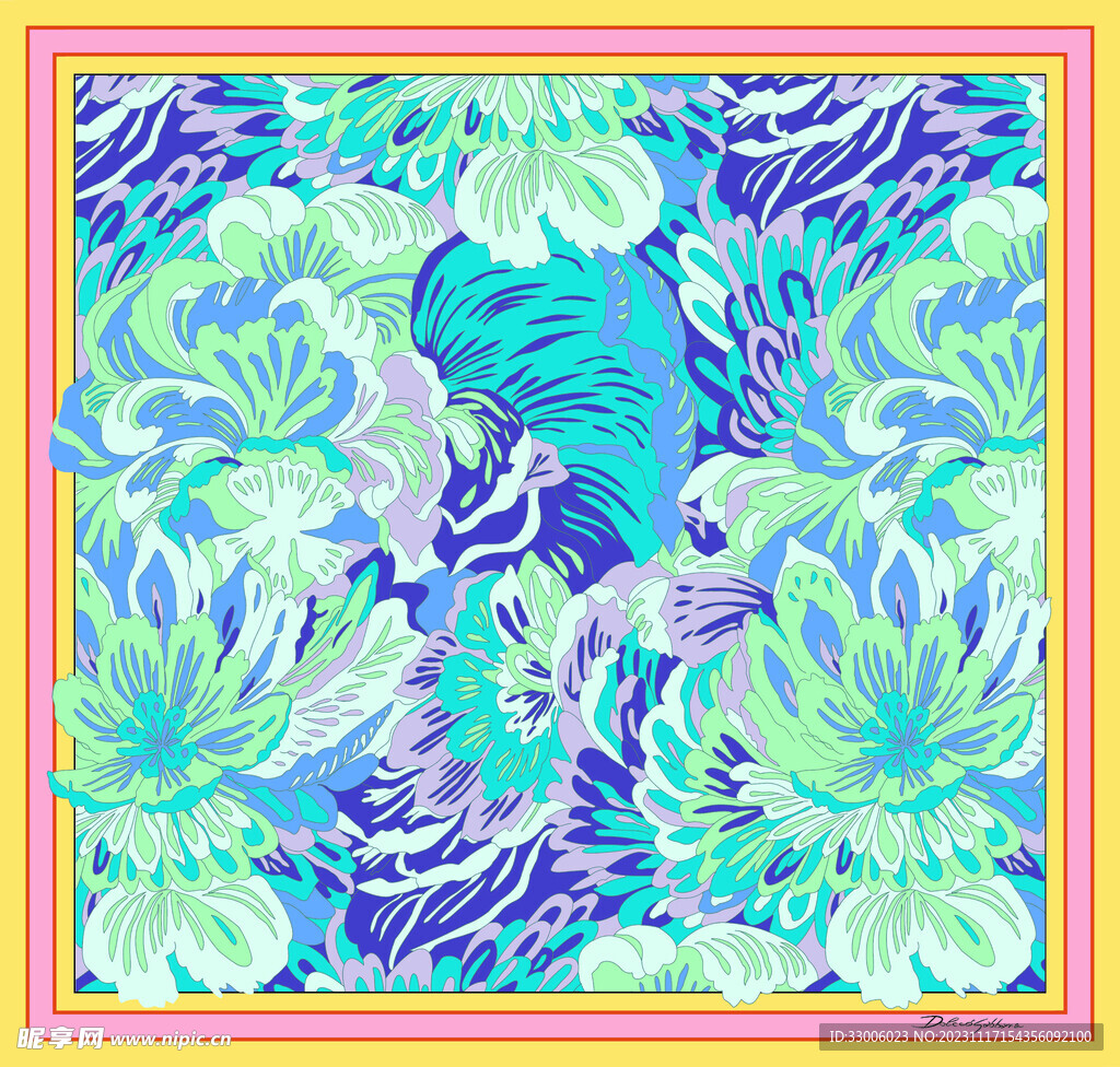 大牌方巾