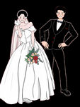 结婚男女手绘