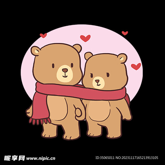 情人节可爱卡通情侣动物头像插图