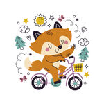 可爱手绘动物插图