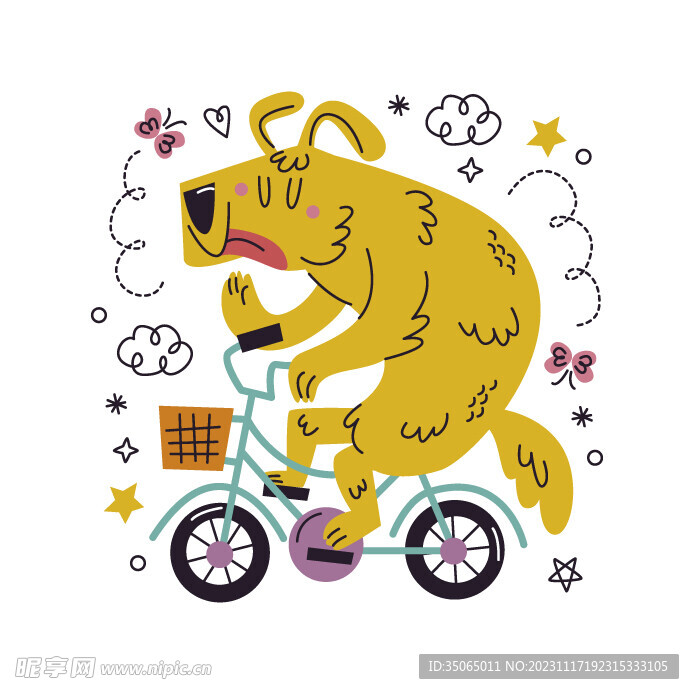 可爱手绘动物插图