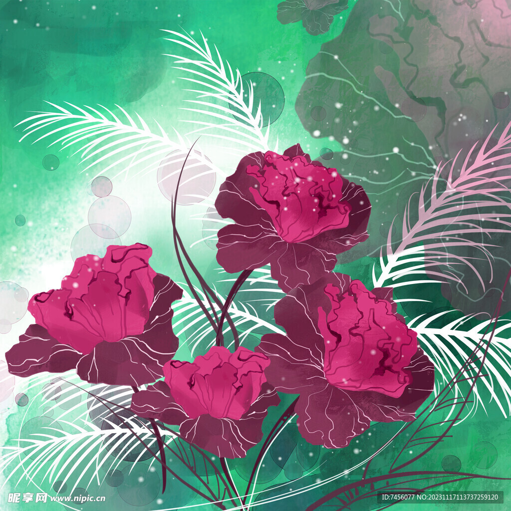 水彩花卉唯美挂画装饰画