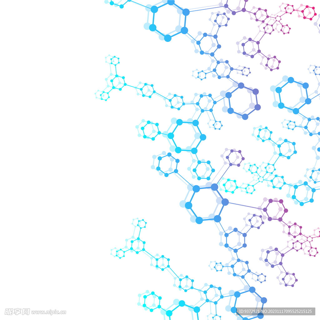 彩色分子结构矢量素材