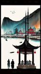 上海外滩，中国风，