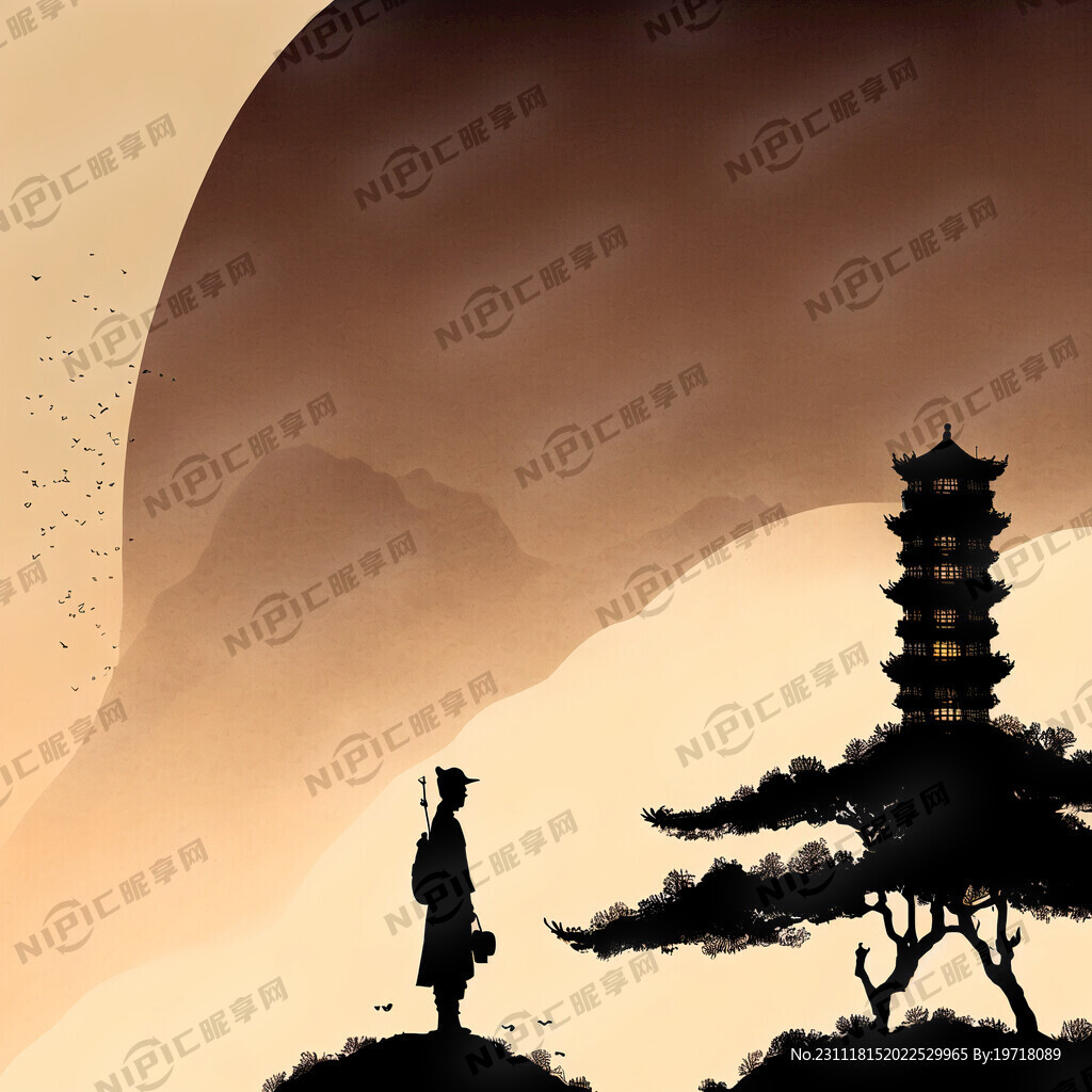 擒拿 插画 剪影