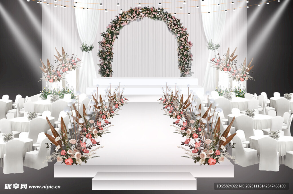 白色婚礼舞台效果设计