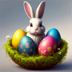 复活 节 兔子 鸡蛋 彩绘