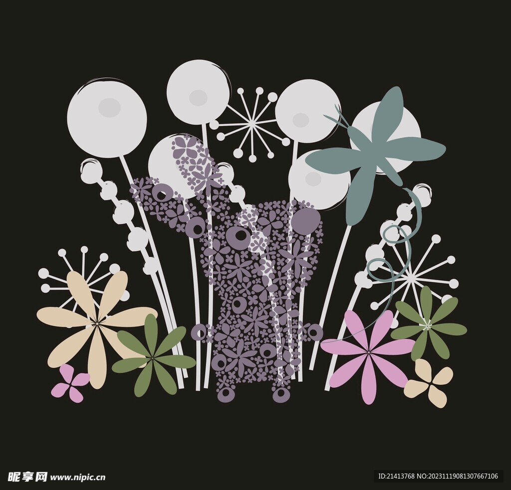 手绘花卉花朵