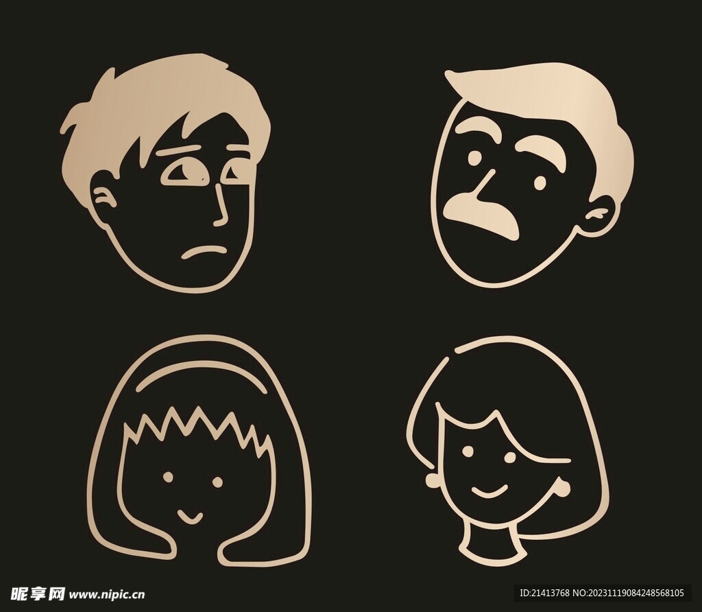 手绘男人男孩
