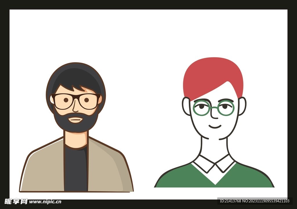 手绘男人男孩