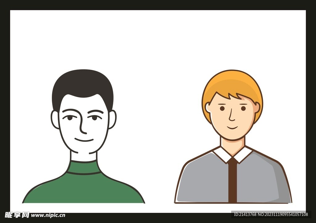 手绘男人男孩