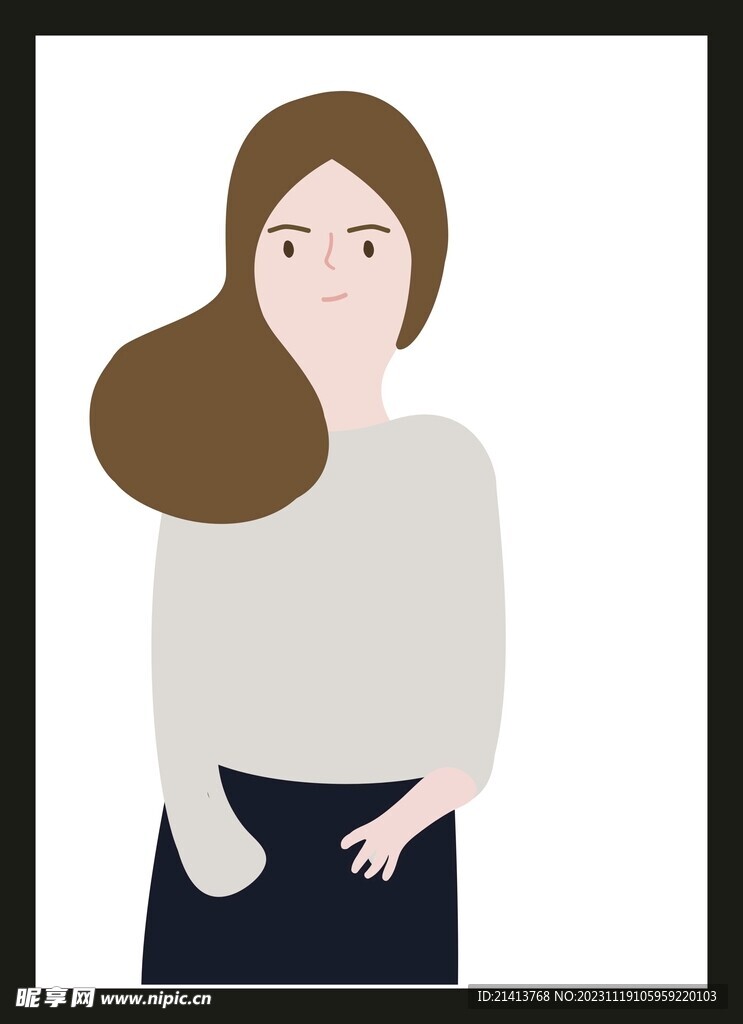 手绘女孩女人