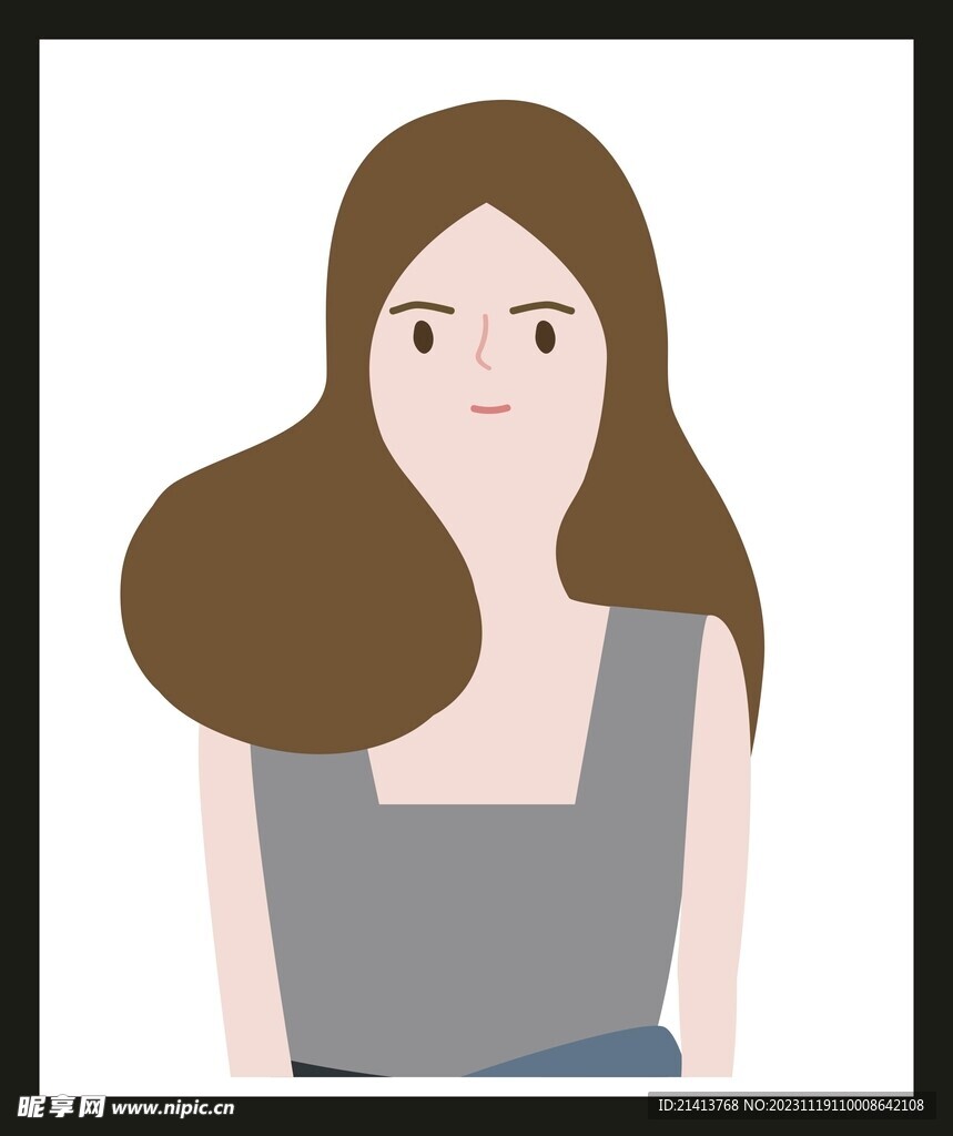 手绘女孩女人