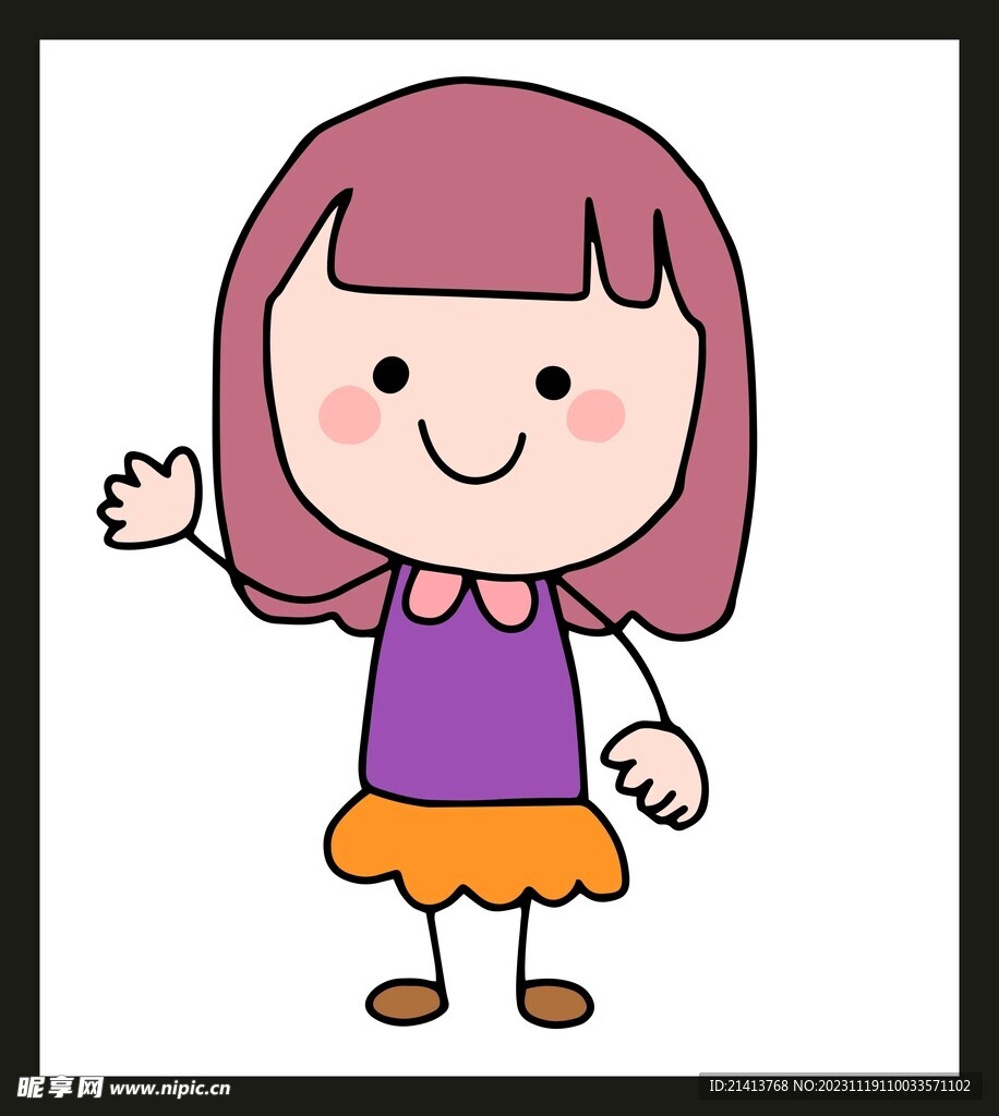 手绘女孩女人