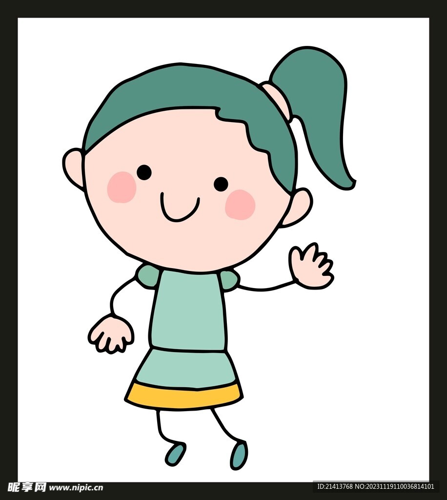 手绘女孩女人