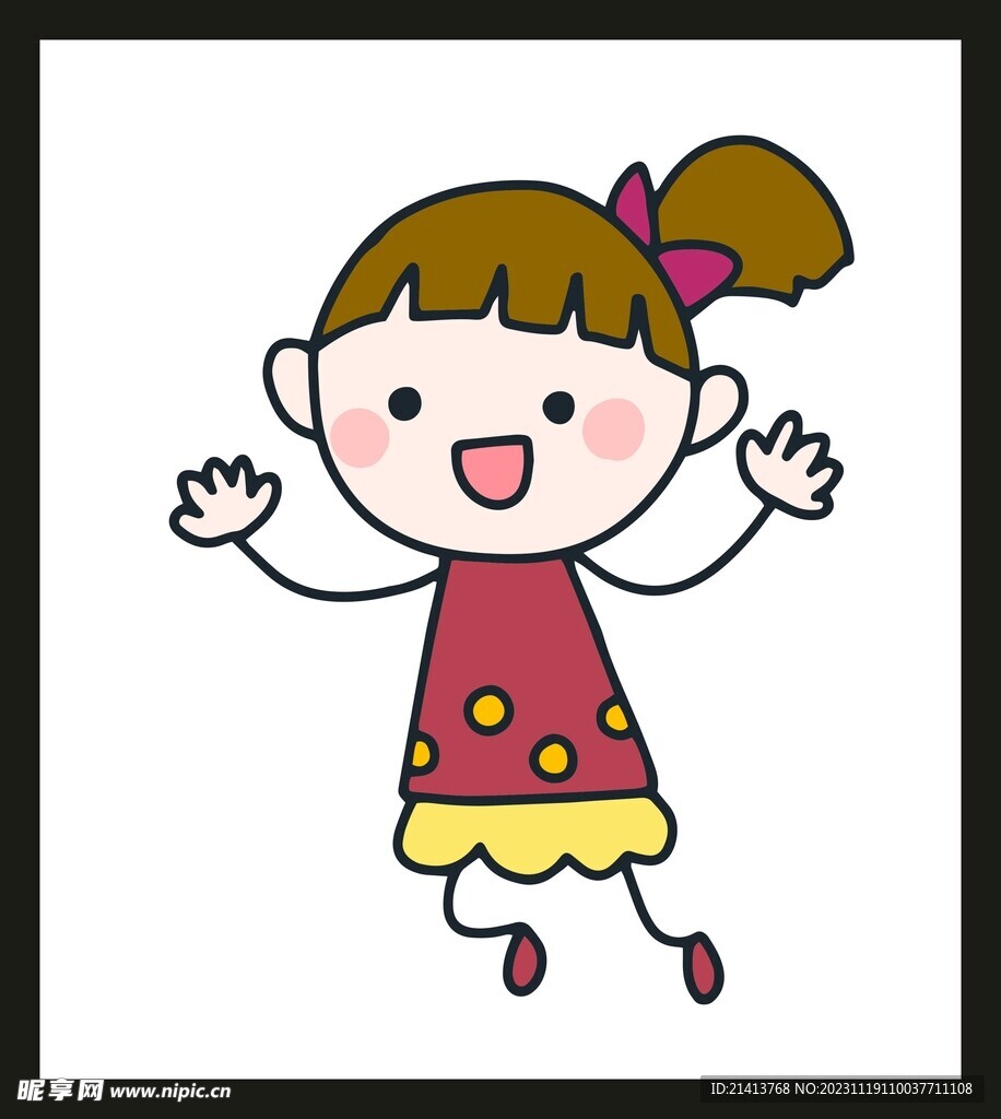 手绘女孩女人