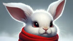 可爱的小兔子 白色的大耳朵带个红色围巾