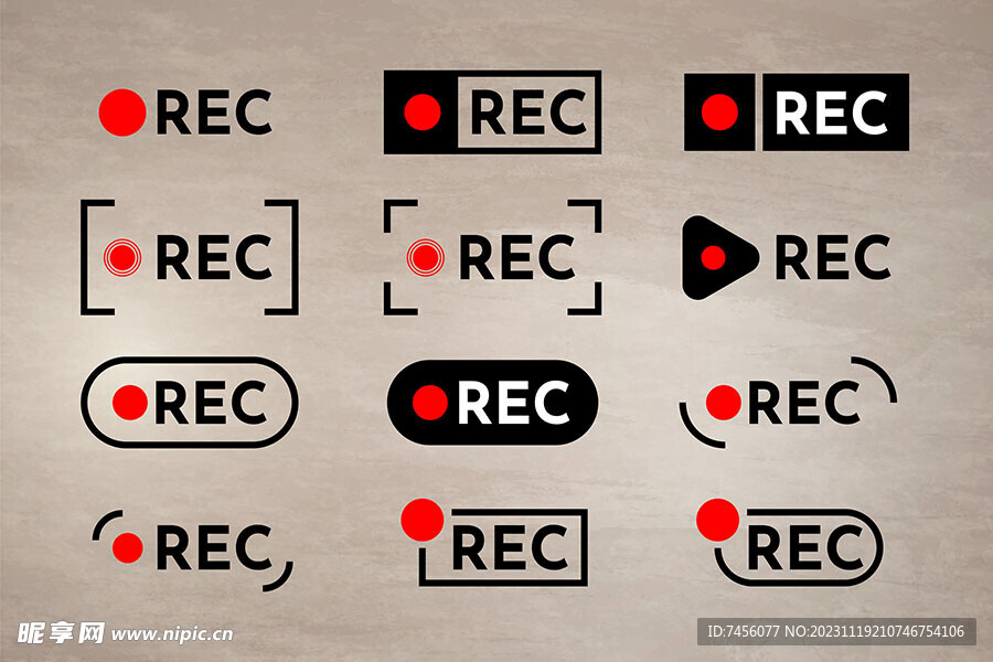 REC标签矢量素材