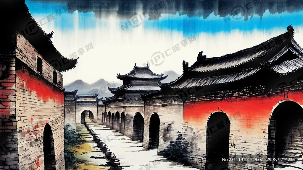 中国古代战场 城墙废墟 真实感