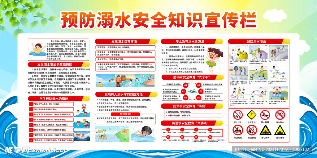防溺水安全知识宣传栏