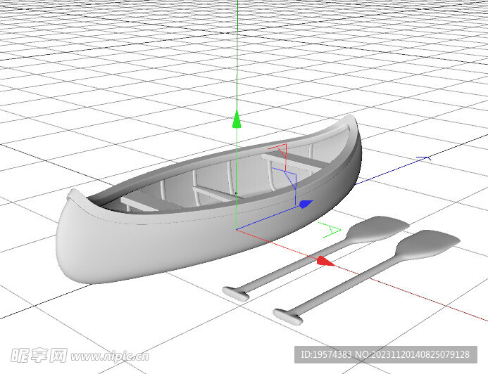 C4D模型 独木舟  