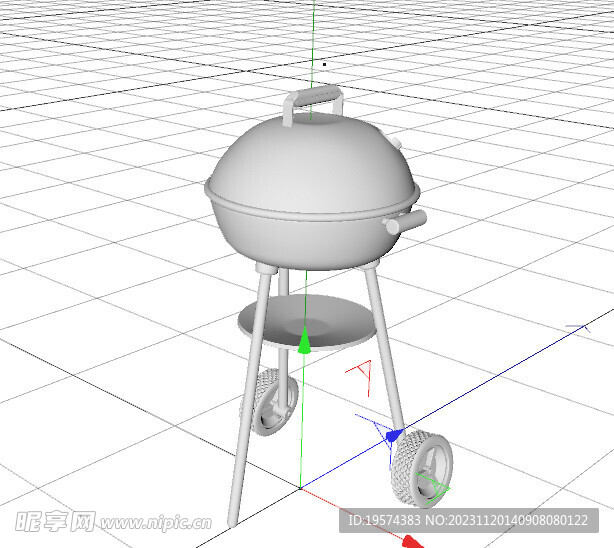  C4D模型 木炭烤架