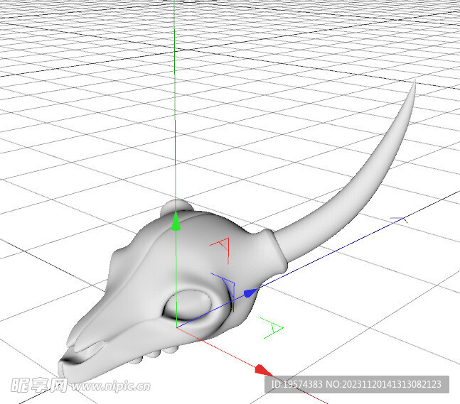 C4D模型 头骨