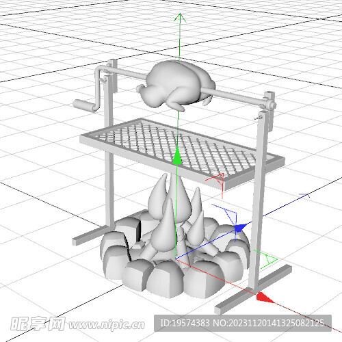 C4D模型 烤鸡