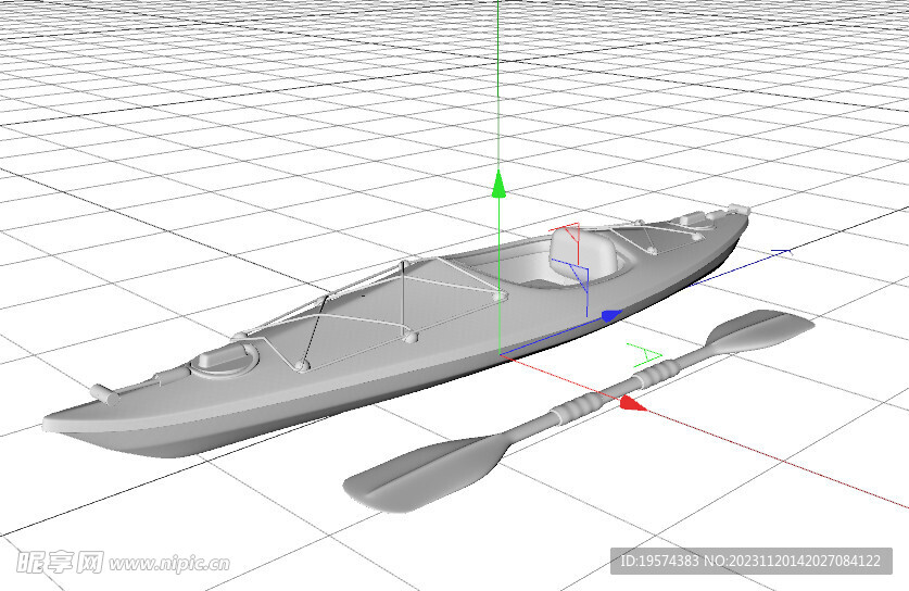 C4D模型 独木舟