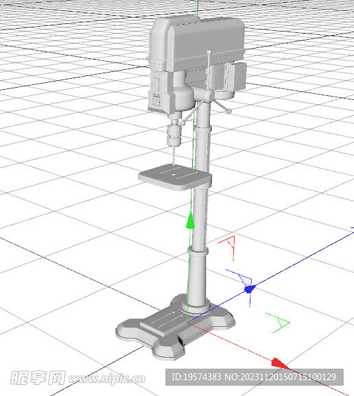 C4D模型 钻床