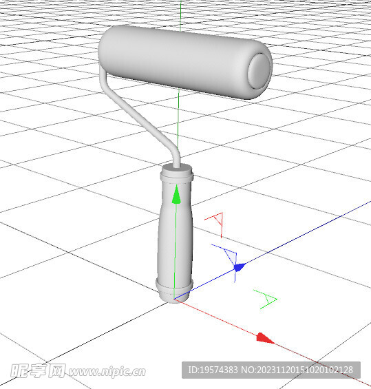 C4D模型 油漆滚筒
