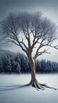雪中枯树