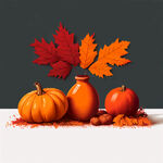 感恩节主题，颜色要温暖，橘色红色为主，简单一点