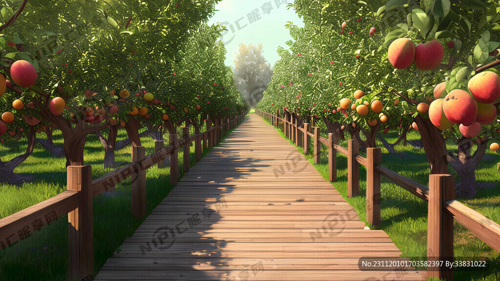 水果园里的人行木栈道