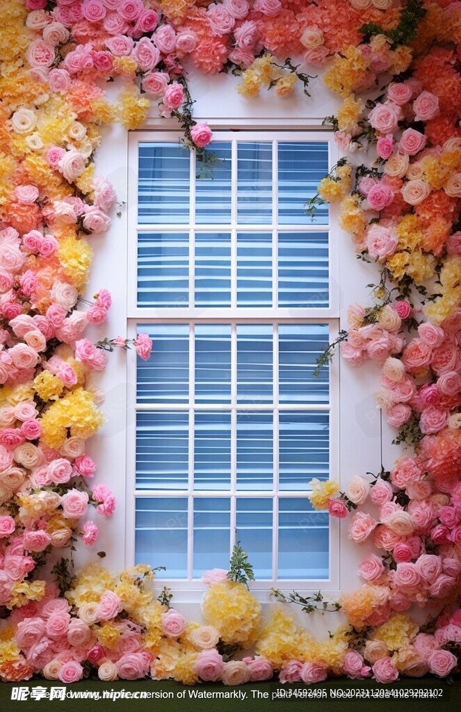 花朵和窗户