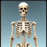 人体全骨骼平面图,正面,医院,透明背景