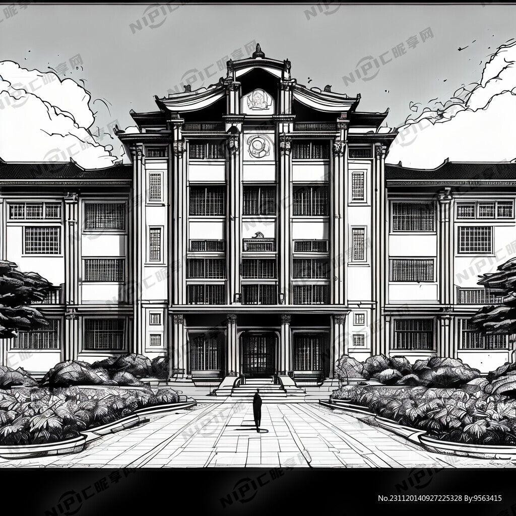 厦门大学线条图