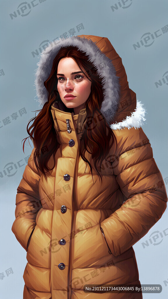林娜贝尔  北面羽绒服 雪地