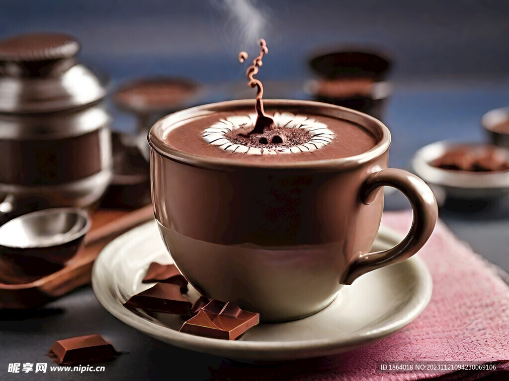 美味丝滑巧克力咖啡高清摄影