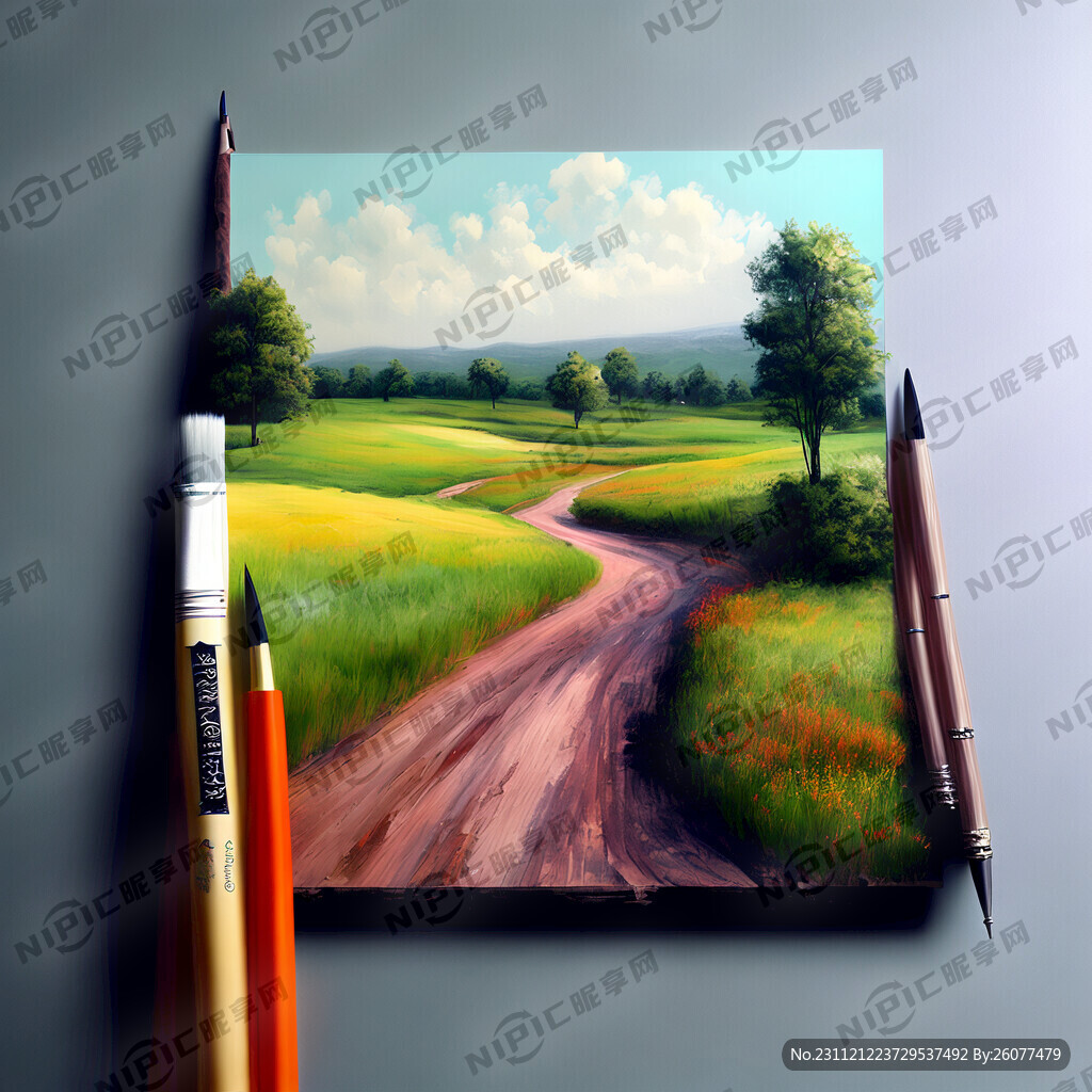 用笔刷画出风景